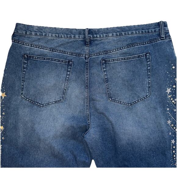 Fashion Nova StarStruck Embellished Straight Leg Jeans Size 22 - Picture 12 of 16